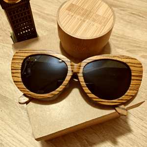 Lentes de Sol G Rondinelli Zebré Madera de Cebra Polarizados Uv400 HD