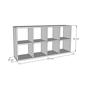 Organizador Juguetero Montessori Wonder Wood Muebleria de 8 Compartimientos Melamina Blanca