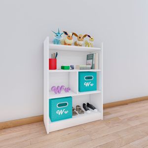 Comoda Juguetero Montessori Wonder Wood Muebleria de 4 Espacios Melamina Blanca