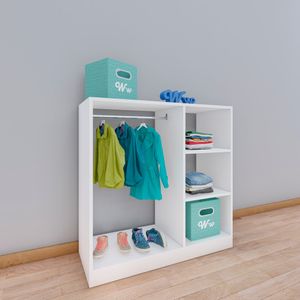 Closet Montessori Wonder Wood Muebleria de 3 Compartimientos Melamina Blanca