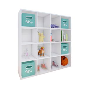 Organizador Juguetero Montessori Wonder Wood Muebleria de 16 Compartimientos Melamina Blanca
