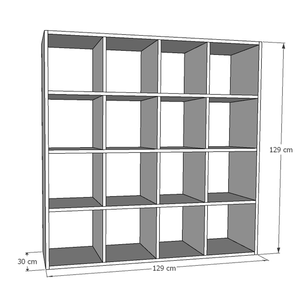Organizador Juguetero Montessori Wonder Wood Muebleria de 16 Compartimientos Melamina Blanca