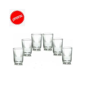 Vasos de Vidrio Cristal Set x 6 Modelo Labrado