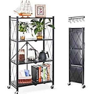 Estante Armario Anaquel Multifuncional Organizador con Rueda Plegable 4 Niveles