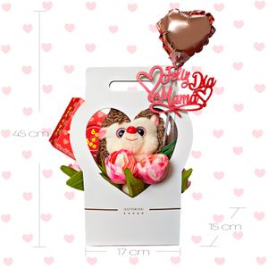 Box con Chocolates y Peluche de Erizo Feliz día de la Madre