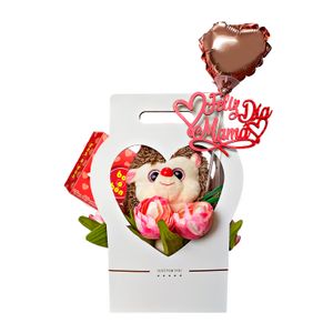 Box con Chocolates y Peluche de Erizo Feliz día de la Madre