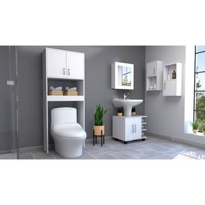 Botiquin Bath 47-B + Optimizadores Lavamanos 55 + Baño 63-A + Auxiliar X2 - Blanco