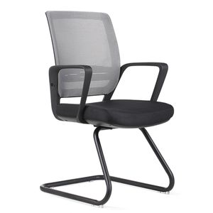 Silla Fija Tipo Trineo Decorplas Orlando E con Brazos Fijos de Metal Color Negro