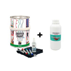 Pintura Pizarra Acrilica + SketchKit +Sellador UC MagPaint SketchPaint Blanco Gloss DIY 500ml