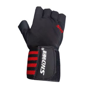 Guantes Gimnasio Pesas Con Muñequera de Vendas Rojo Fitness Levantamiento de Entrenamiento