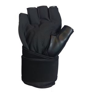 Guantes Gimnasio Gym Transpirable Protección Muñeca Palma Gamuza Negro Mit-3