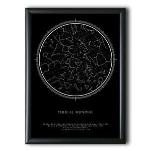 Cuadro Perú al Mundial Star Map Emotional Aquellas Estrellas 40x30 cm