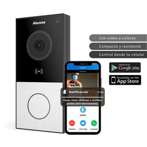Intercomunicador smart wifi con video a colores para casa. ¡Control desde tu celular!. Akuvox E12w