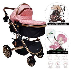 Coche Cuna Baby Kits Moisés MILÁN Rosado