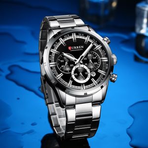Reloj Lujo CURREN 8355 Negro Cronógrafos Cuarzo