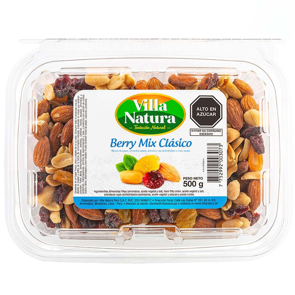 Mix Clásico Berry VILLA NATURA Táper 500g Real Plaza