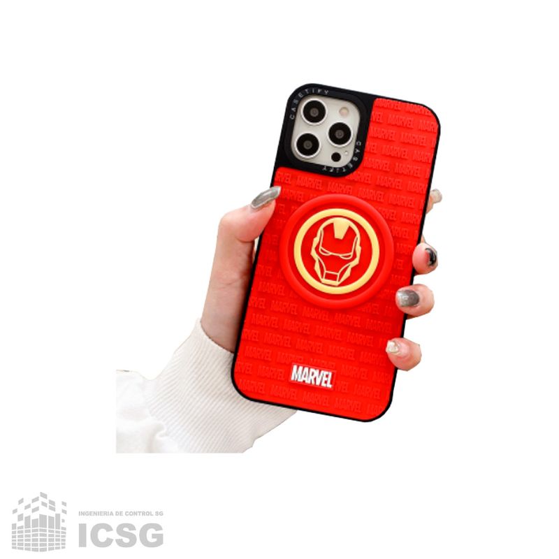 Case silicona Marvel iron man para iphone Plus Real Plaza