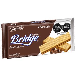 Wafer COLOMBINA Bridge Sabor a Chocolate Paquete 68g