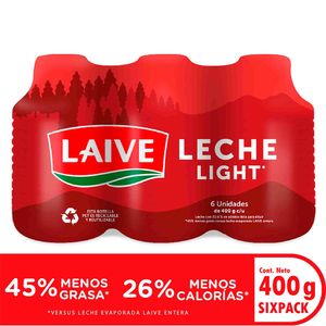 Leche LAIVE Light Botella 400g Paquete 6un