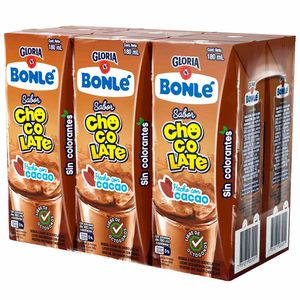 Leche Chocolatada BONLÉ UHT Tetrapack 180ml Paquete 6un