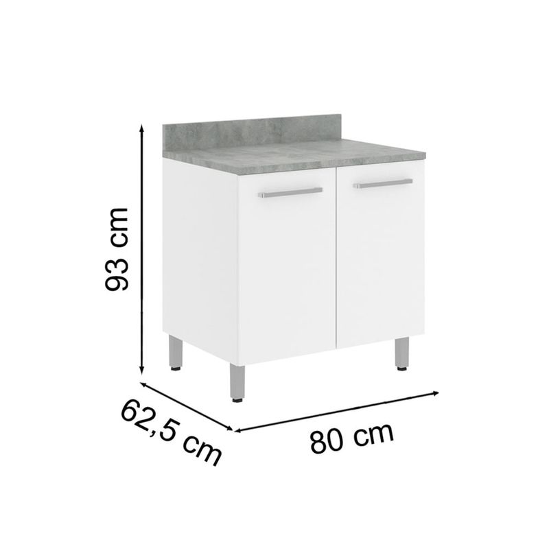 Diverso enchufe alma Módulo bajo de cocina 80cm Blanco | 128754