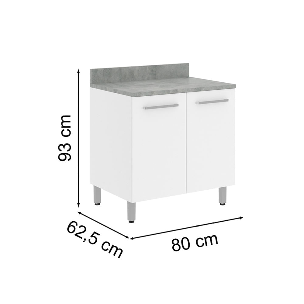 Módulo de Cocina Bajo Blanco 80x58 Horno/Fregadero