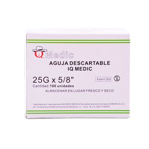 Aguja Hipodermica Número 25 - Caja 100 UN