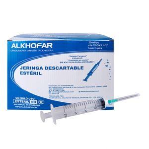 Jeringa Descartable 20ml C/A 21G x1 ½ - UND