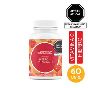 Gomitas Hierro+Vitamina C Caramelli - Frasco 60 UN