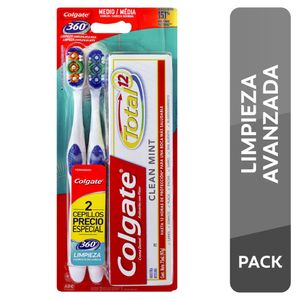 Crema Dental Colgate Total Clean Mint + Cepillo 360 - Oferta 0 UN