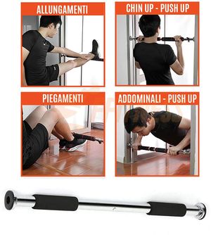 Barra de Dominadas Extensible para Puerta de 65 a 100 cm