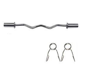 Barra Zeta Olímpica de 120cm más 2 Seguros Importados Cromados.