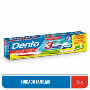 Pack Dento Crema Dental Triple Acción + Cepillo - Tubo 150 ML