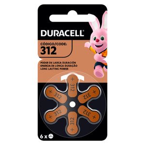 Pilas para Audífonos Duracell N 312 - Blíster 6 UN