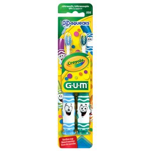Cepillos Dentales GUM Crayola Pip-Squeaks - Blíster 2 UN