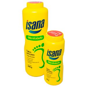 Talco Mentolado Isana - Frasco 240 G + Frasco 60 G