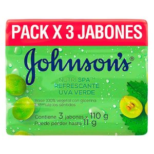 Jabón en Barra Johnson's Refrescante Uva Verde - Pack 3 UN