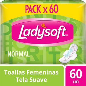 Toallas Higiénicas Ladysoft tela suave - Bolsa 60 UN