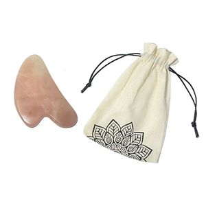 Gua Sha Masajeador Facial de Cuarzo Rosa Bionuna