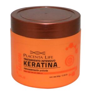 Crema de Tratamiento para el Cabello Con Keratina Placenta Life Saloon - Pote 350 G