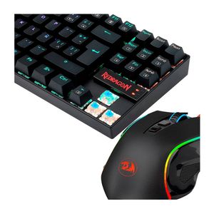 Kit Teclado/Mouse Redragon K552RGB-BA Mecánico gamer negro