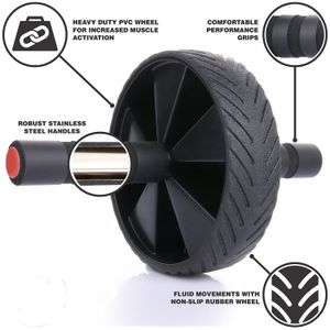 Rueda Abdominal Profesional Recubrimiento de Caucho, Rueda para Entrenamiento