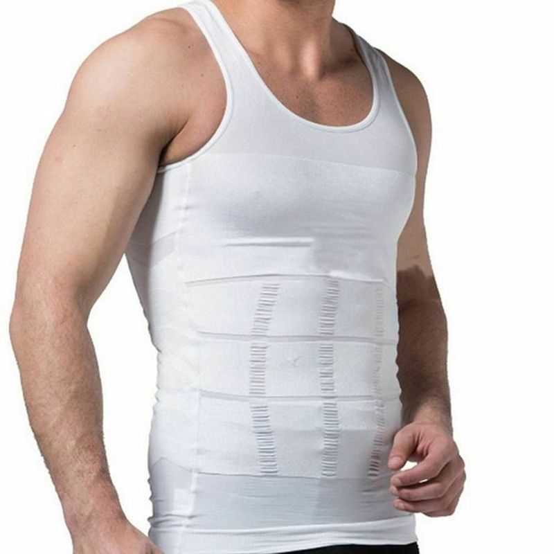 Bividi de Alta Compresion Abdominal, Camiseta de Talla XL Blanco Real