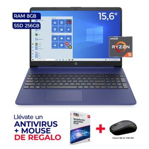 Laptop HP 15-EF1012LA Ryzen 5-4500U, 8GB, SSD 256GB, HD 15.6", W10H, 1Y (310H8LA) + Regalos