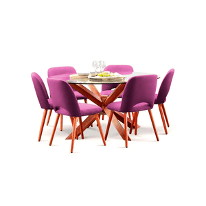 Juego de comedor de 6 sillas Cataleya Home Premium Fucsia