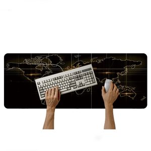 Mouse Pad Base Escritorio Extra Large 30x80cm Computador Mapa Negro S