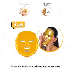 Mascarilla Facial de Colágeno Hidratante 3 uds