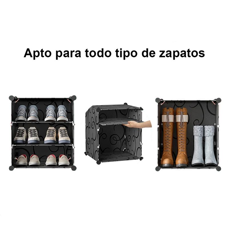 Zapatera Closet Organizador Zapatos 9 Niveles Hasta 27 Pares Negro ESQUIMAL