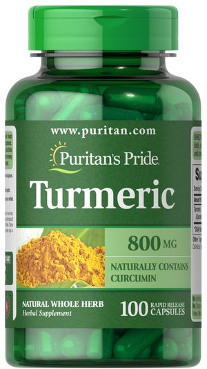 Vitamina Puritan Pride Turmeric 800mg x 100 Capsulas