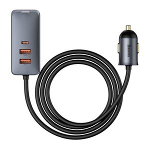 Cargador de auto Baseus multipuerto, 2 puertos usb / 2 tipo C, 120W, carga rápida, negro